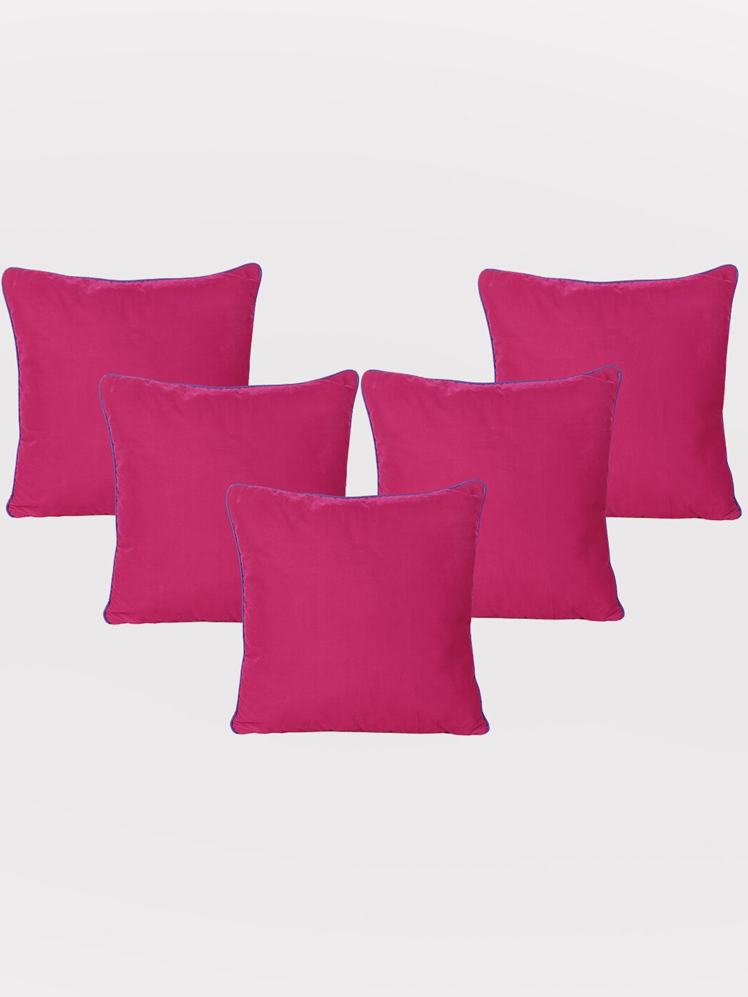 

OUSSUM 5 Pieces Pink & Blue Velvet Square Cushion Covers
