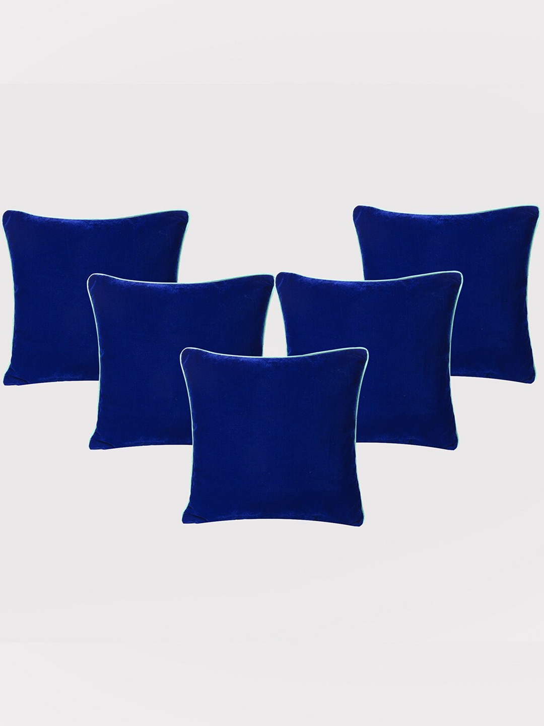 

OUSSUM 5 Pieces Blue Velvet Square Cushion Covers