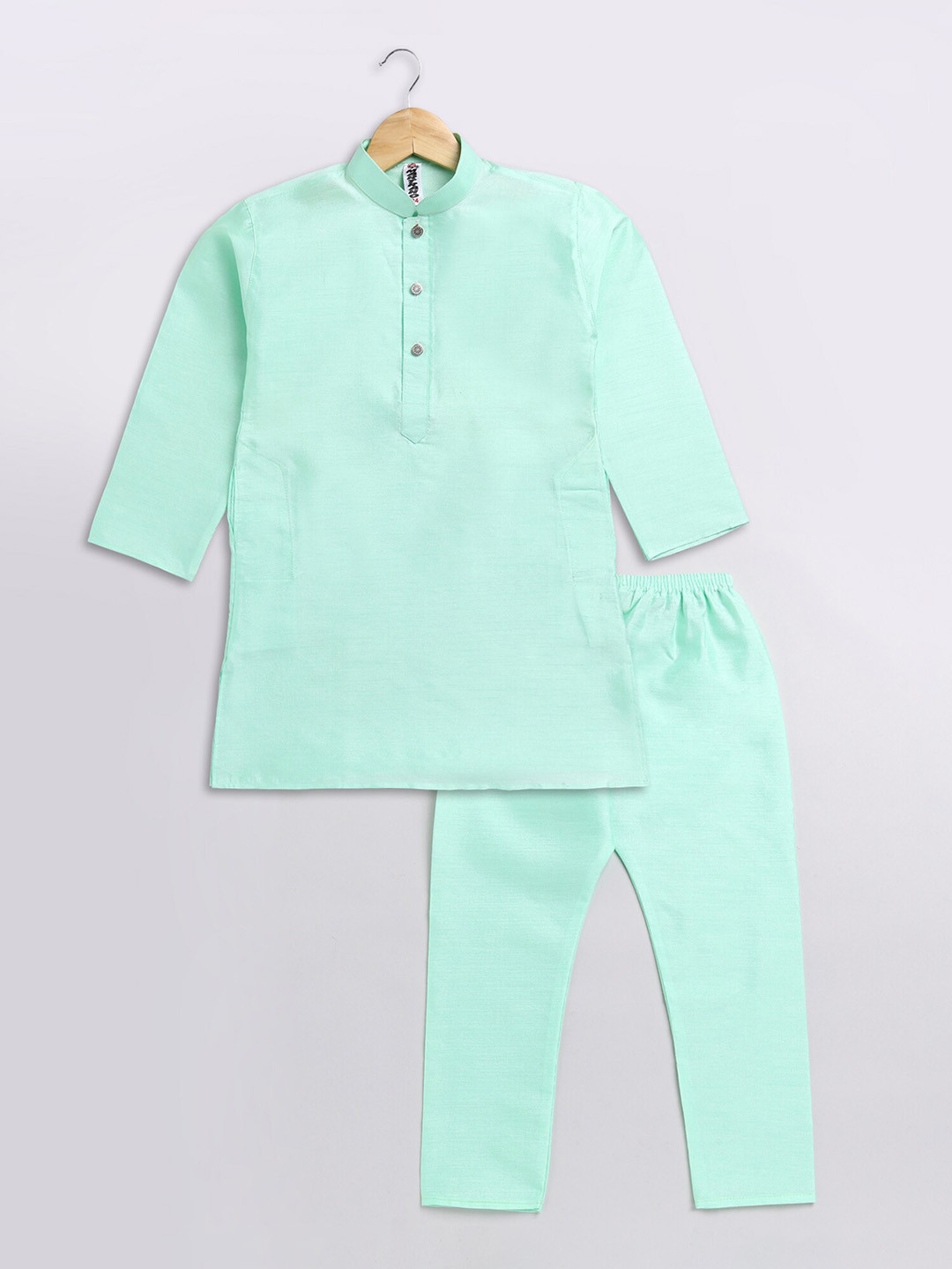 

SmartRAHO Boys Dupion Silk Kurta with Pyjamas, Green