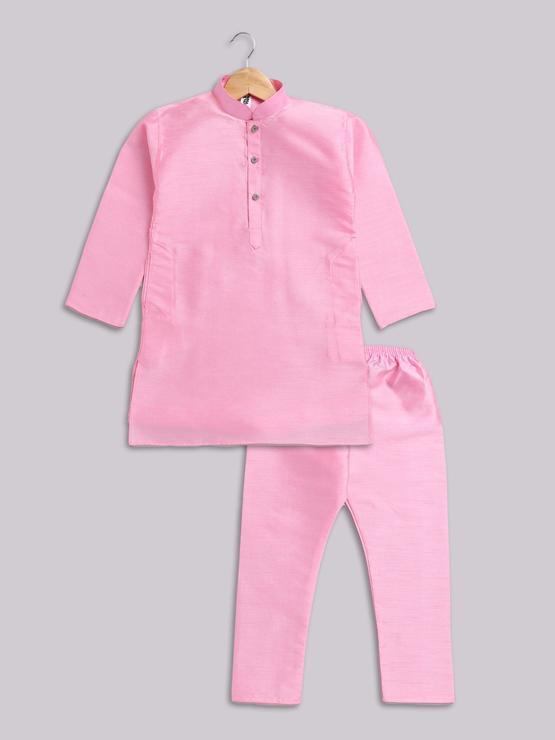 

SmartRAHO Boys Dupion Silk Kurta with Pyjamas, Pink