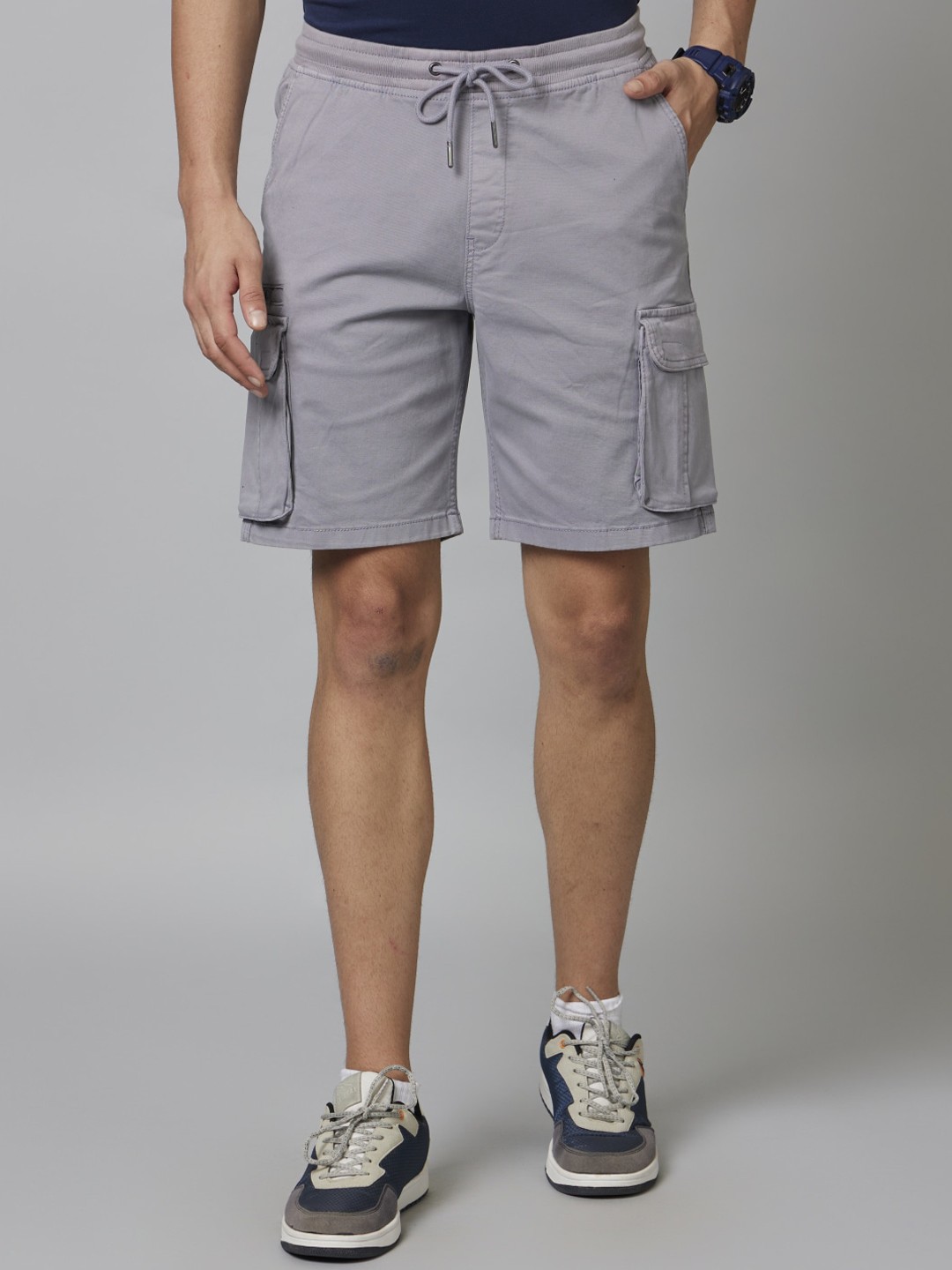 

Celio Men Cotton Cargo Shorts, Grey
