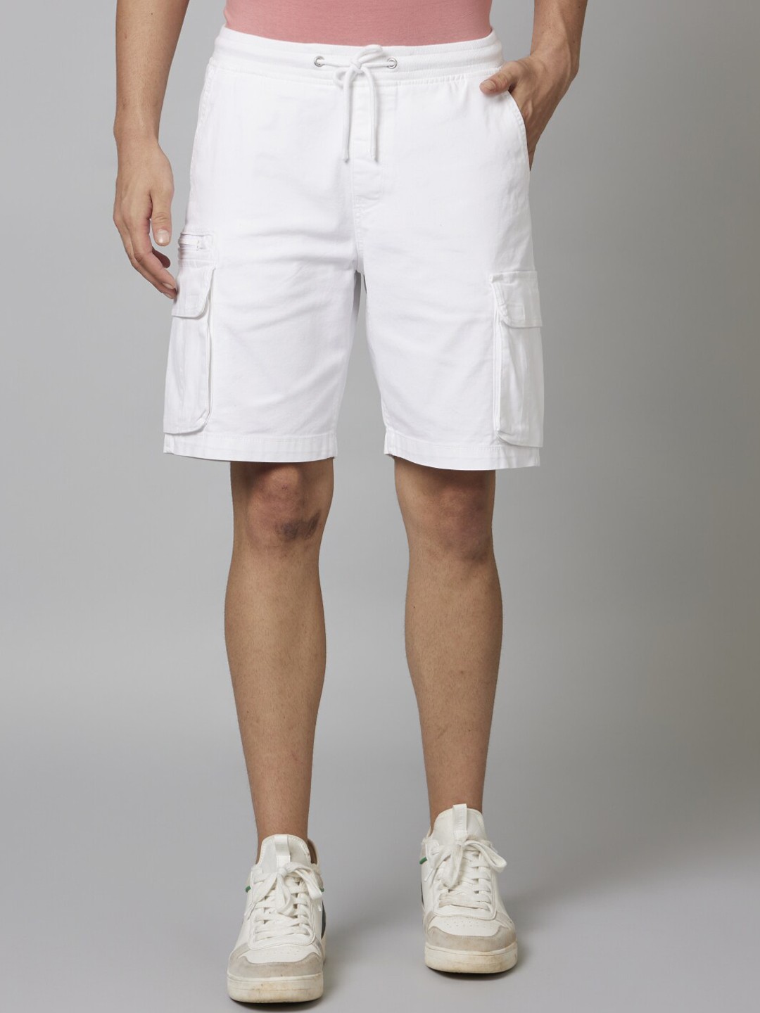 

Celio Men Cotton Cargo Shorts, White