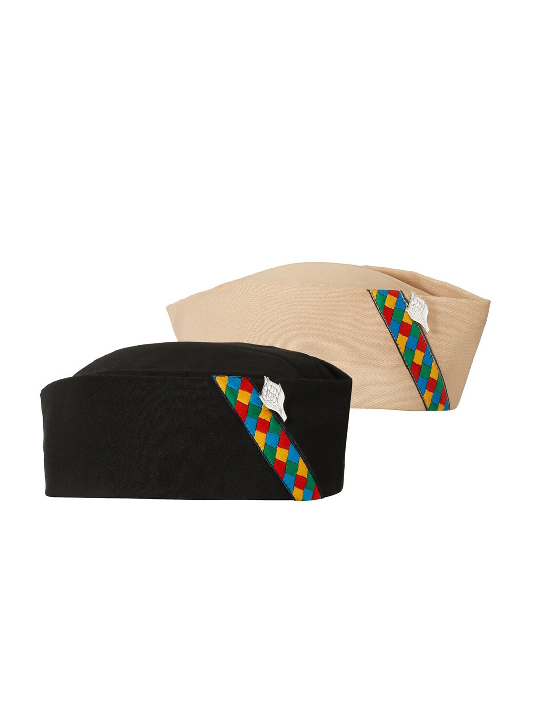 

The Mini NEEDLE Unisex Set Of 2 Cotton Pahadi Cap, Black