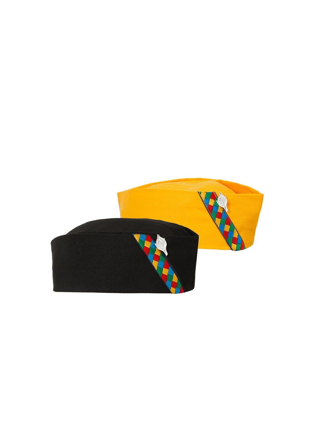 

The Mini NEEDLE Unisex Set Of 2 Cotton Pahadi Cap, Black