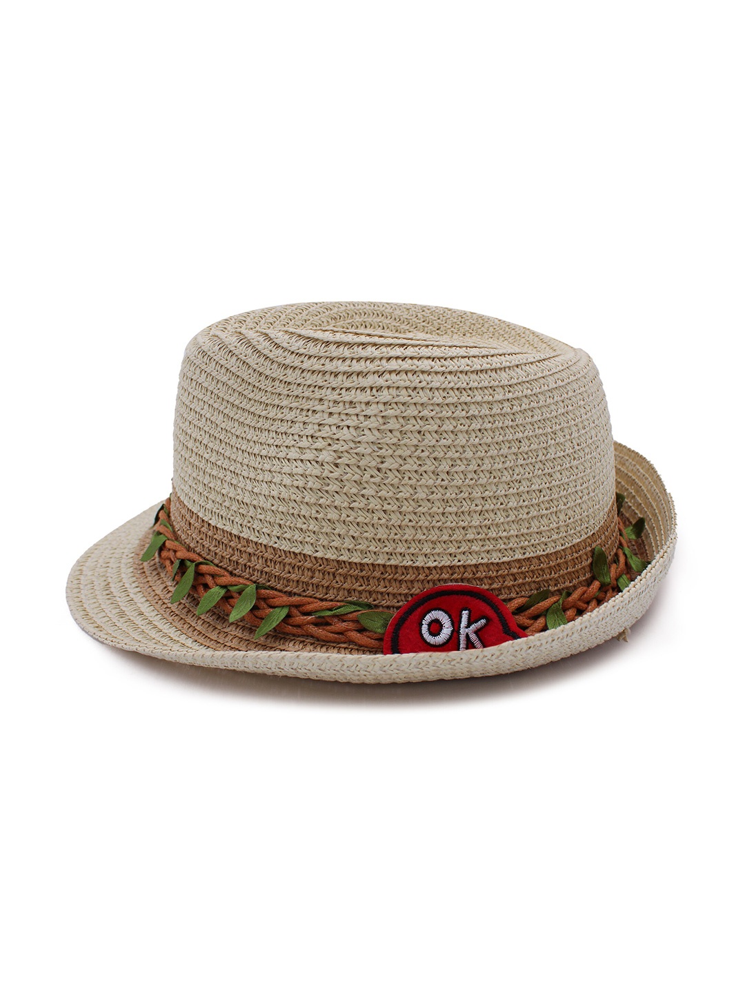 

JENNA Kids Textured Leaf Design Sun Hat, Beige