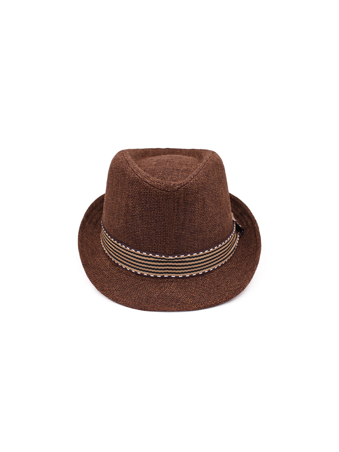 

JENNA Kids Woven Design Fedora Hat, Brown