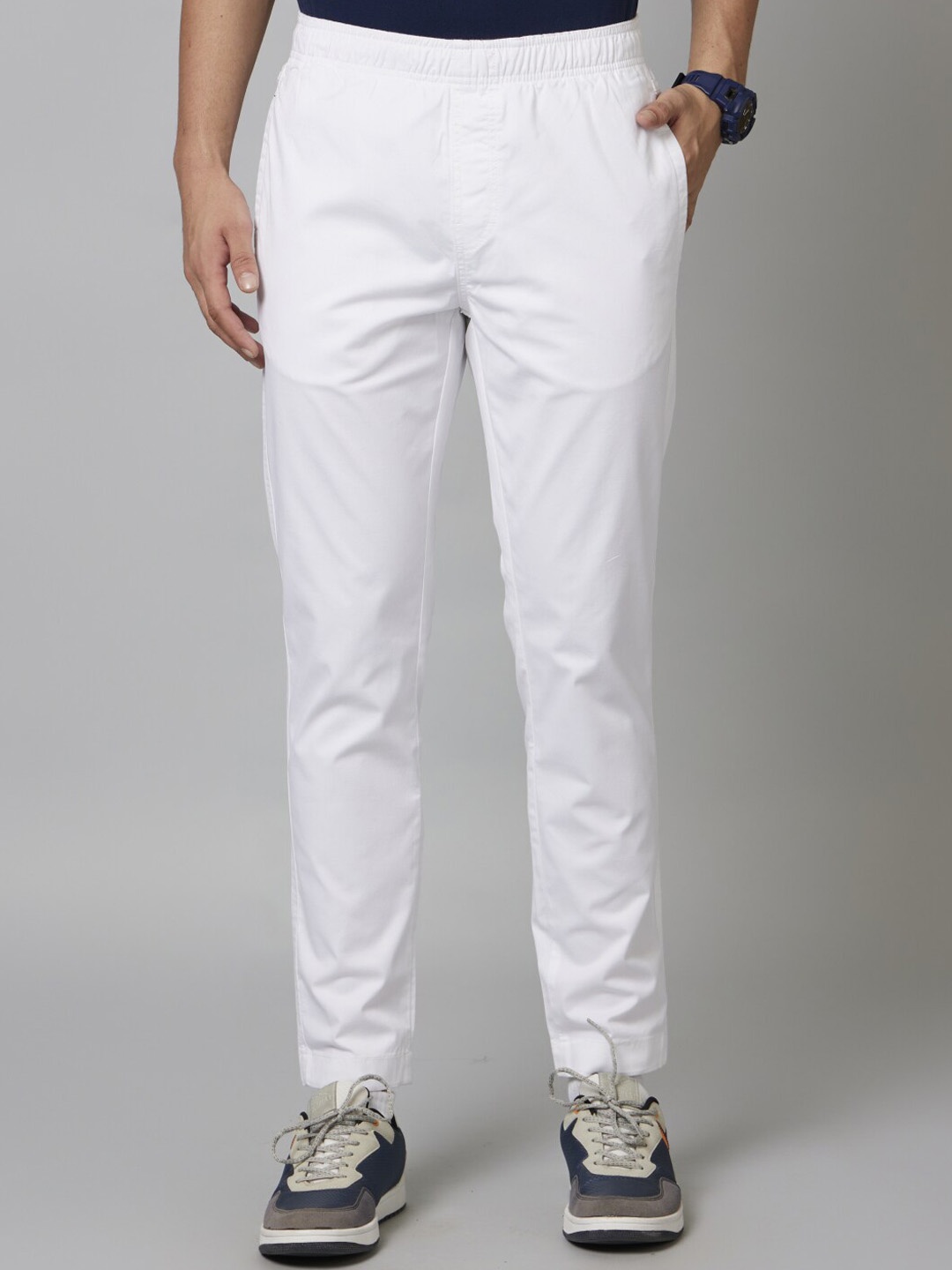 

Celio Men Classic Slim Fit Cotton Regular Trousers, White
