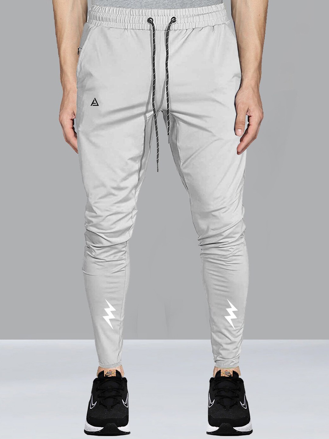 

AVOLT Men Mid Rise Slim-Fit Track Pants, Grey