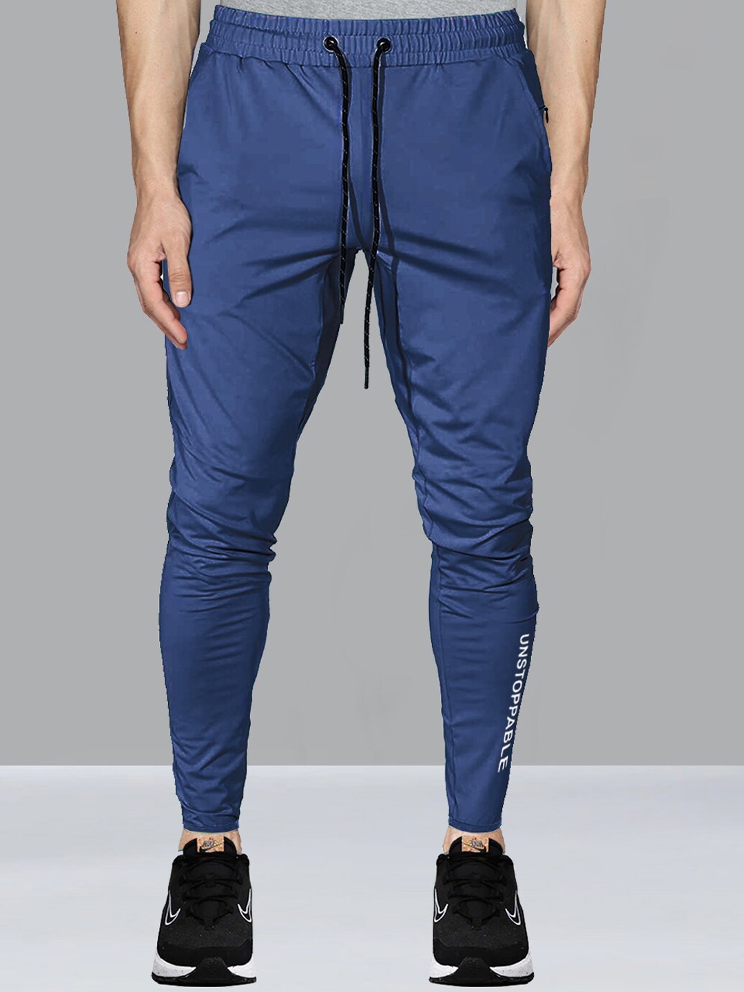 

AVOLT Men Mid Rise Slim-Fit Track Pants, Blue