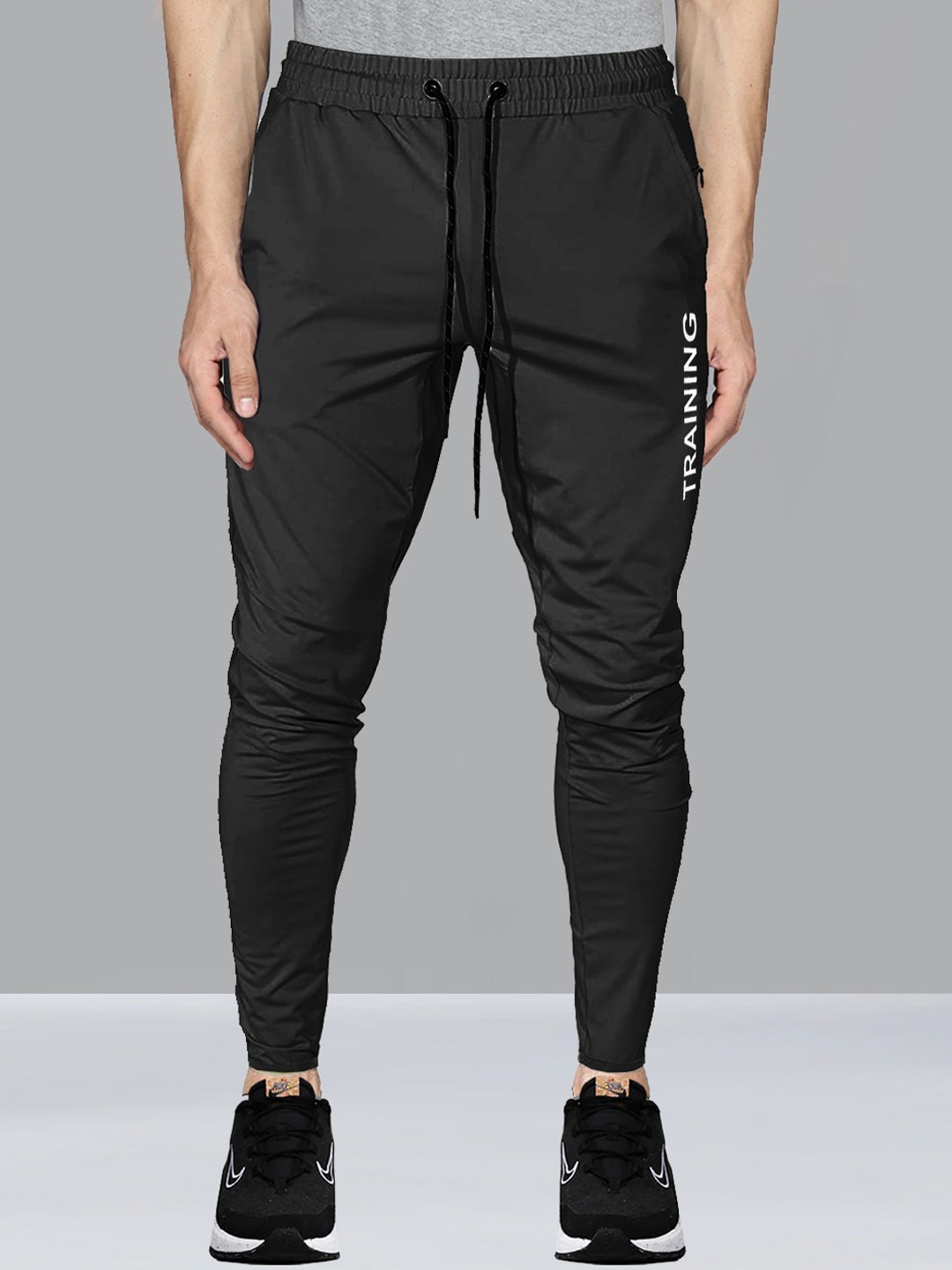

AVOLT Men Slim-Fit Rapid-Dry Track Pants, Black