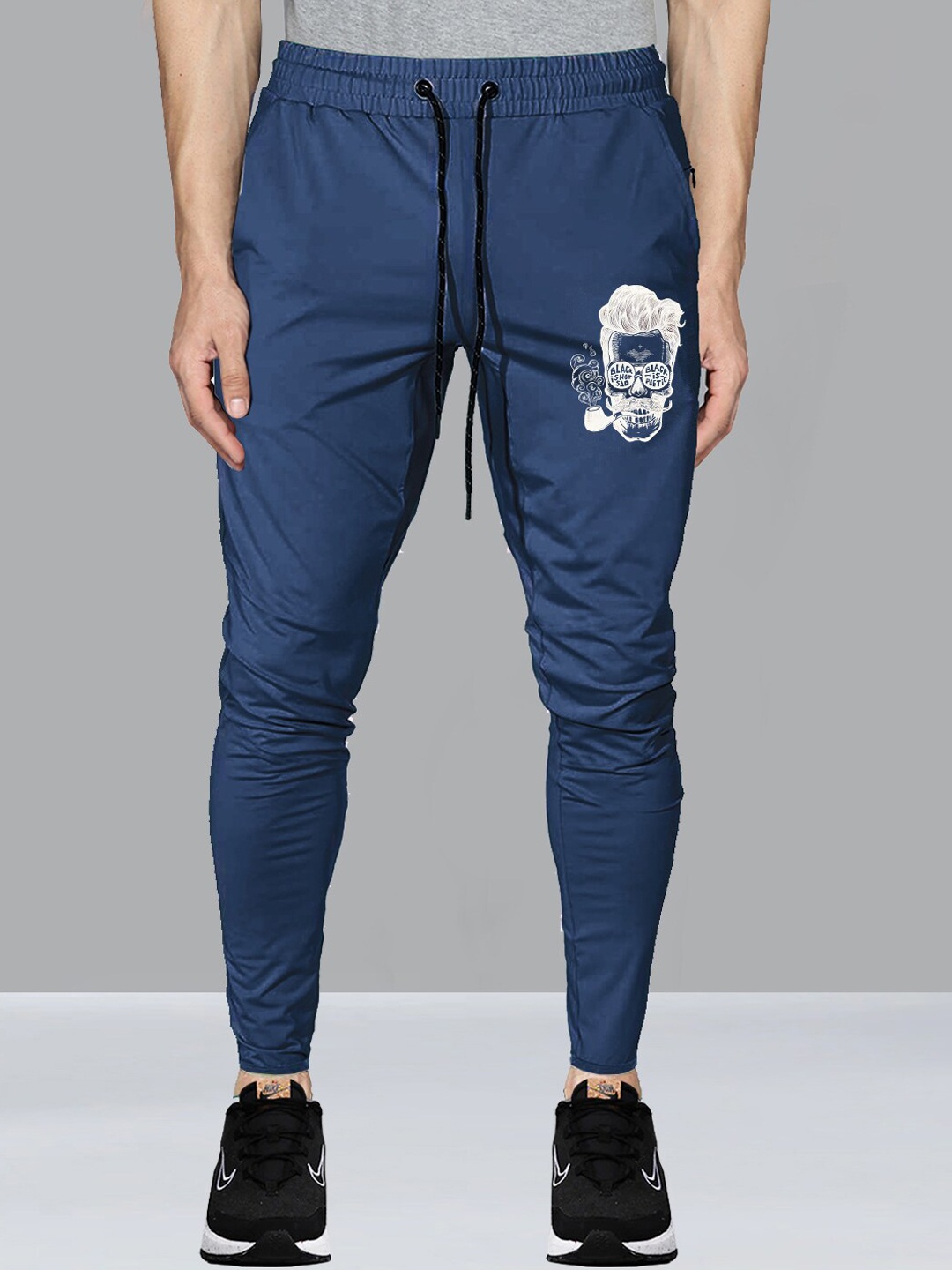 

AVOLT Men Mid Rise Slim-Fit Track Pants, Blue