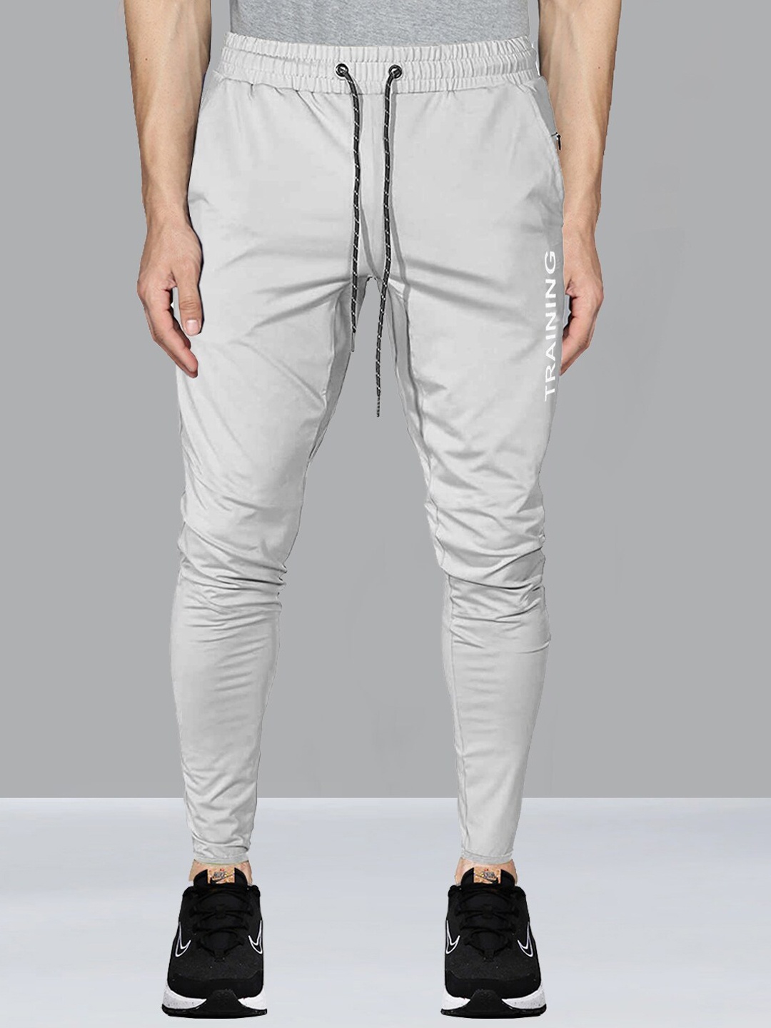

AVOLT Men Mid Rise Slim-Fit Track Pants, Grey