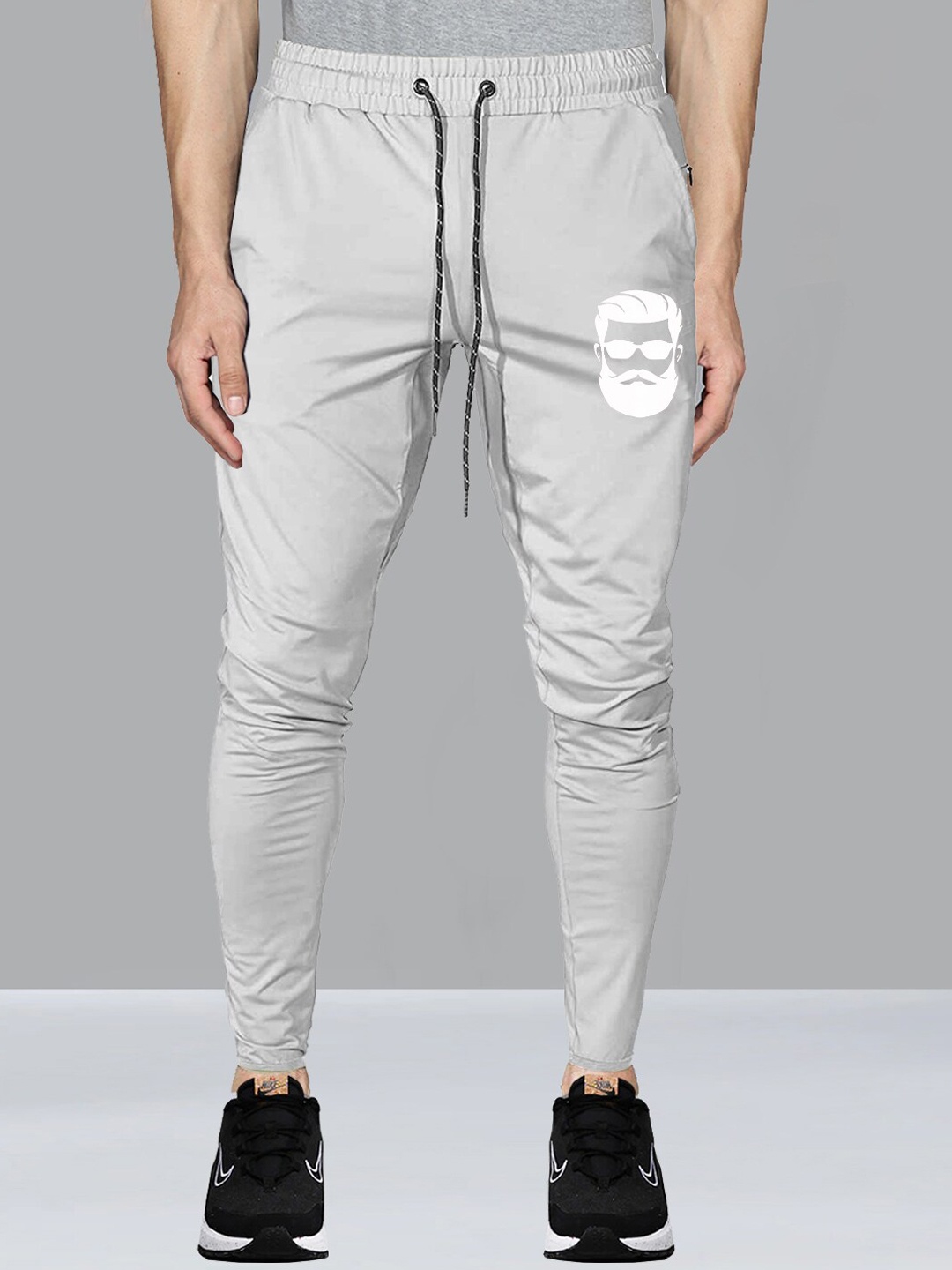 

AVOLT Men Mid Rise Slim-Fit Track Pants, Grey