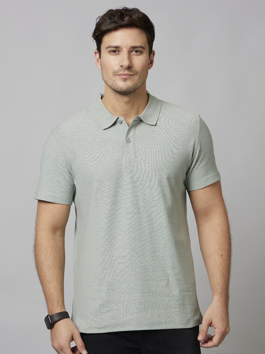 

Celio Polo Collar Cotton Casual T-Shirt, Grey