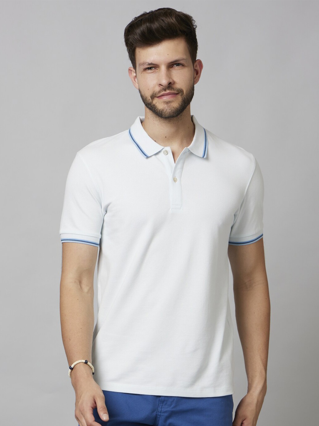 

Celio Polo Collar Cotton T-shirt, White