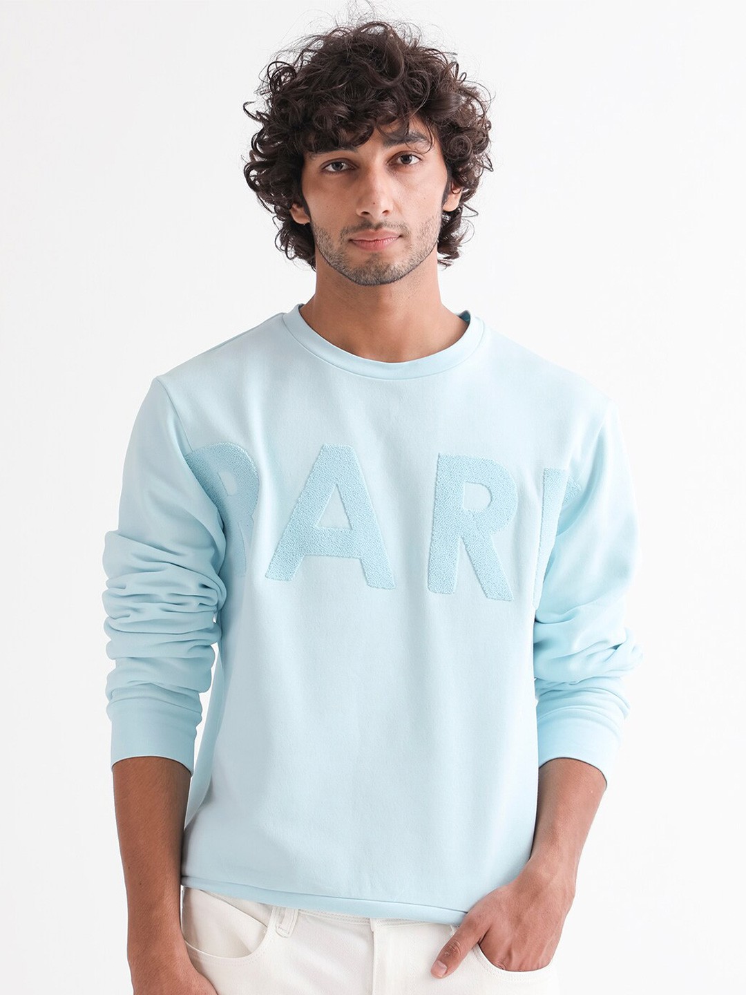 

RARE RABBIT Men Tisot Typography Printed Sweatshirt, Blue
