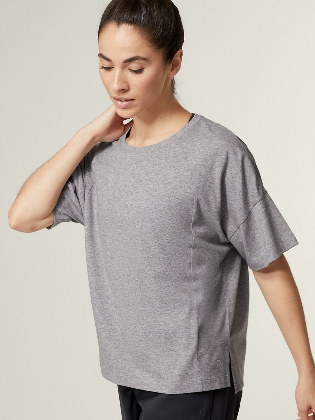 

Marks & Spencer Round Neck Pure Cotton Sports T-shirt, Grey