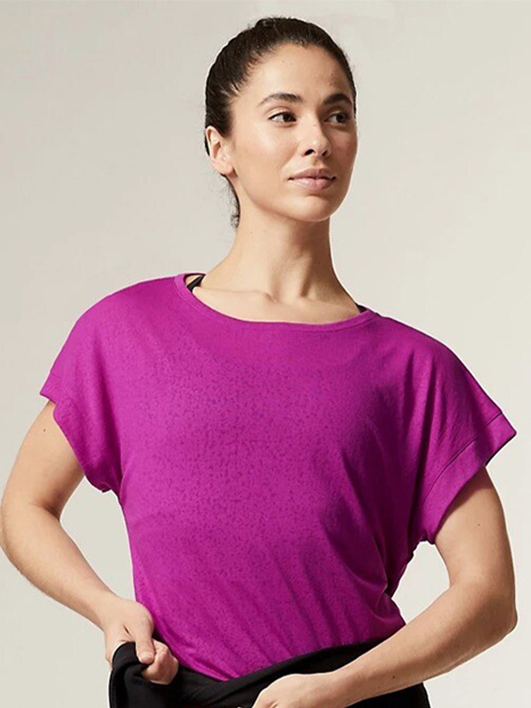 

Marks & Spencer Round Neck Extended Sleeves T-shirt, Magenta