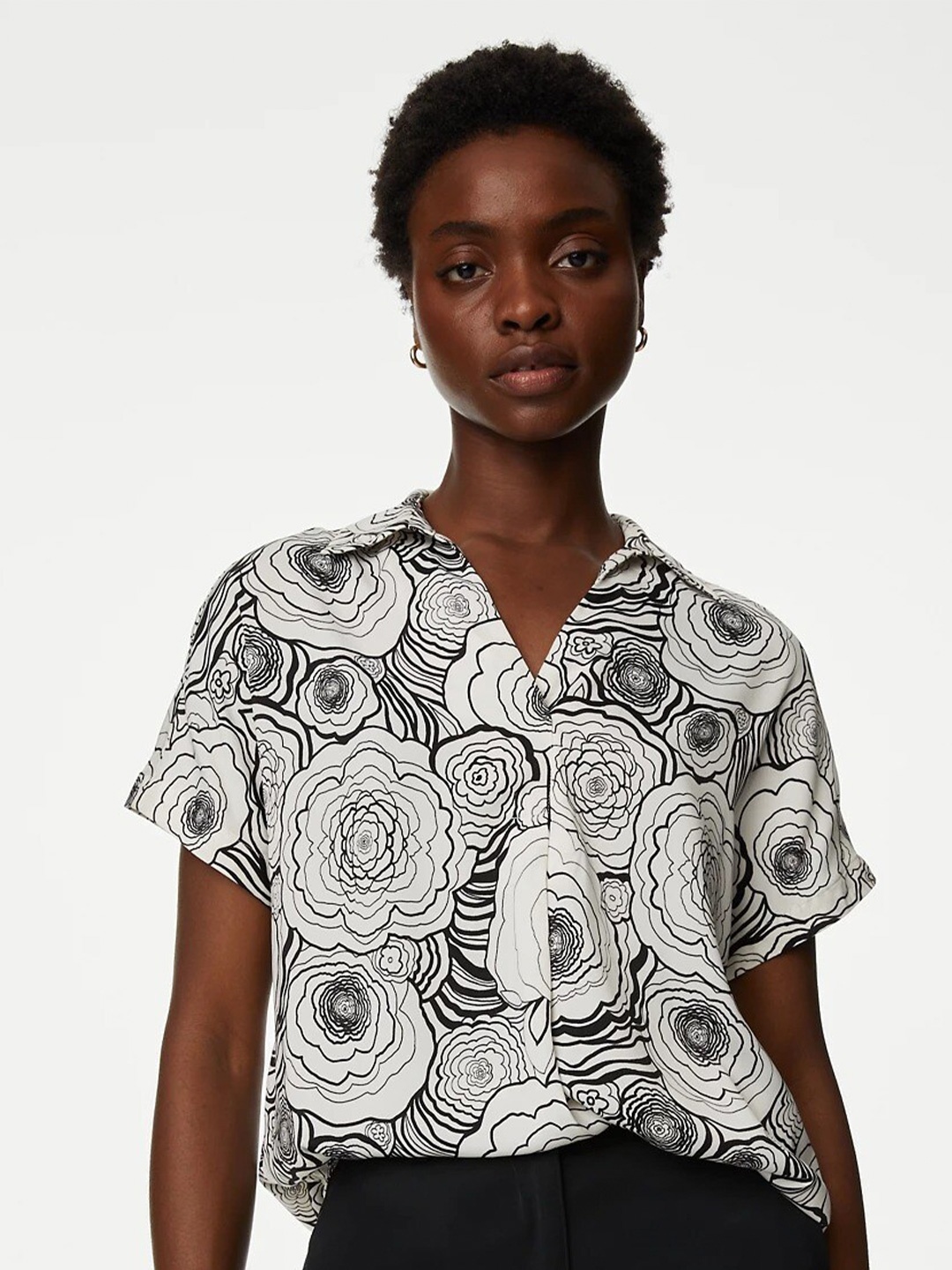 

Marks & Spencer Floral Printed Top, White