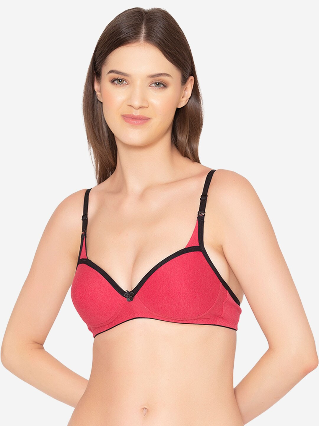 

GROVERSONS Paris Beauty Full Coverage Lightly Padded Non-Wired Seamless T-Shirt Bra, Red