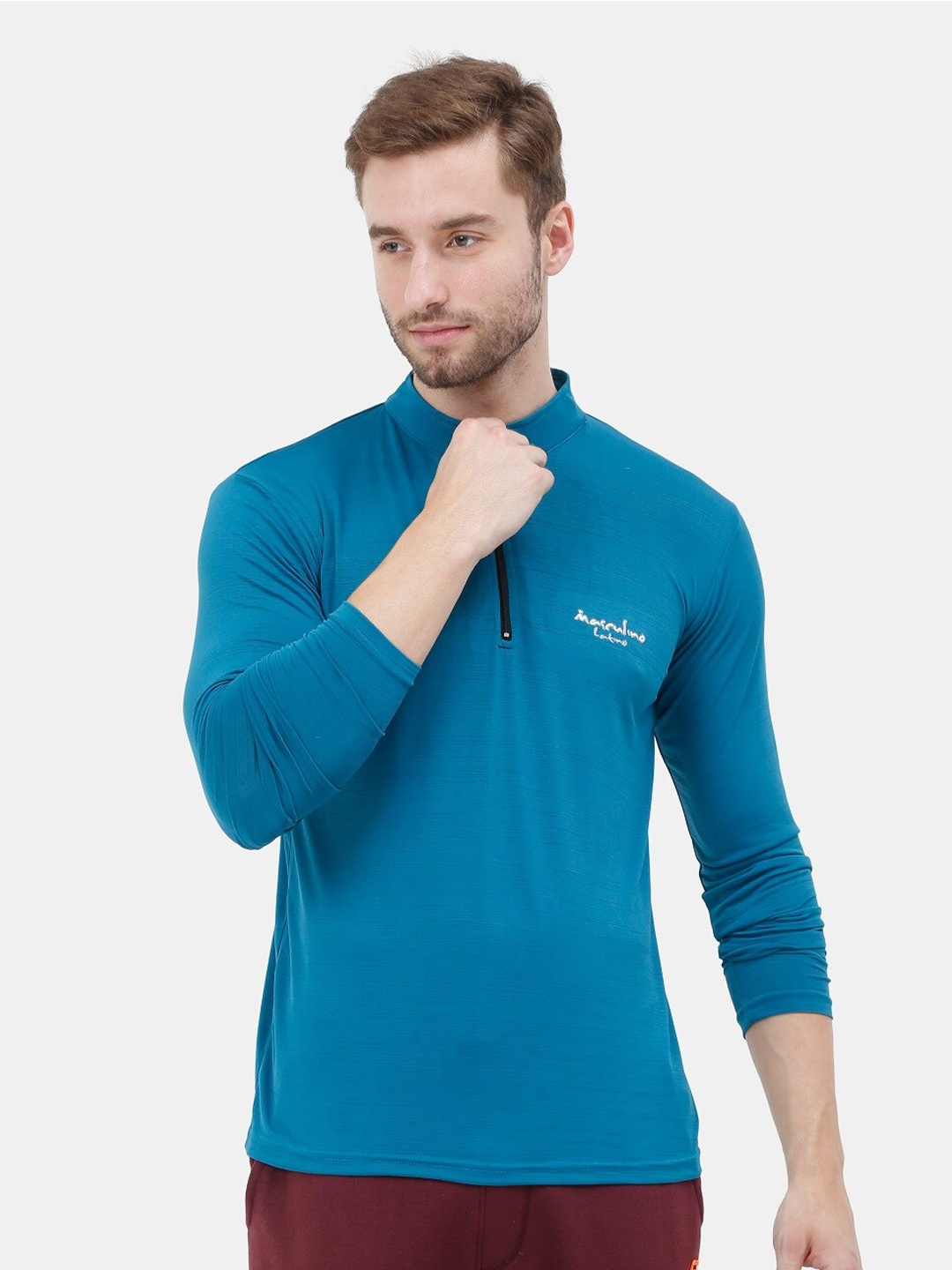

Masculino Latino High Neck Sports T-shirt, Teal