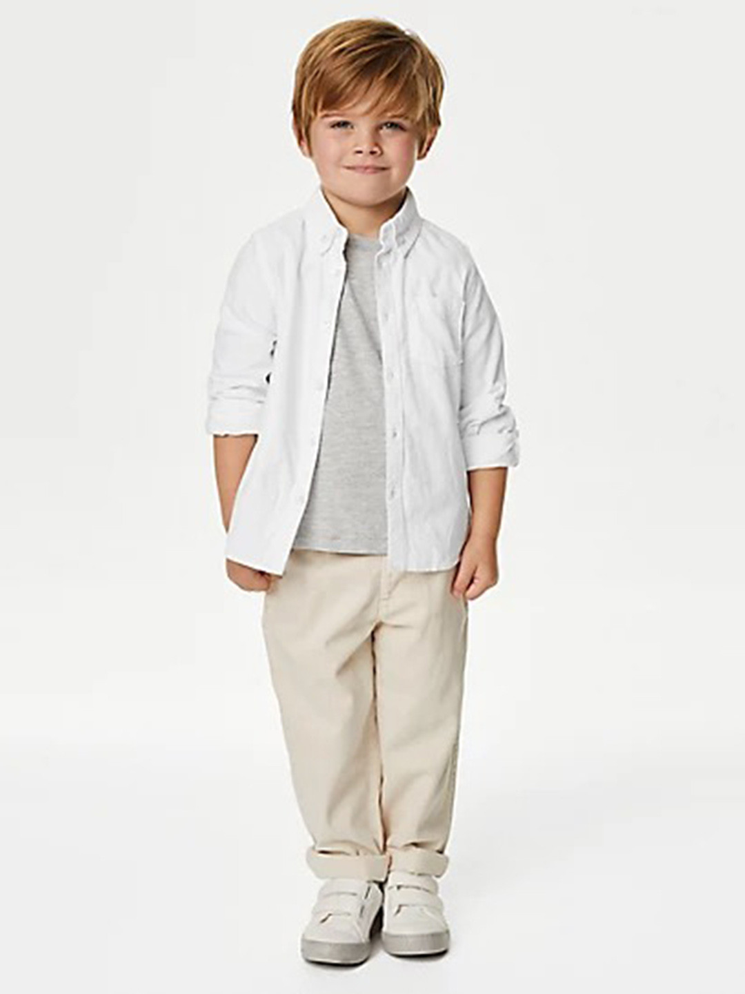 

Marks & Spencer Boys Button-Down Collar Pure Cotton Casual Shirt, White