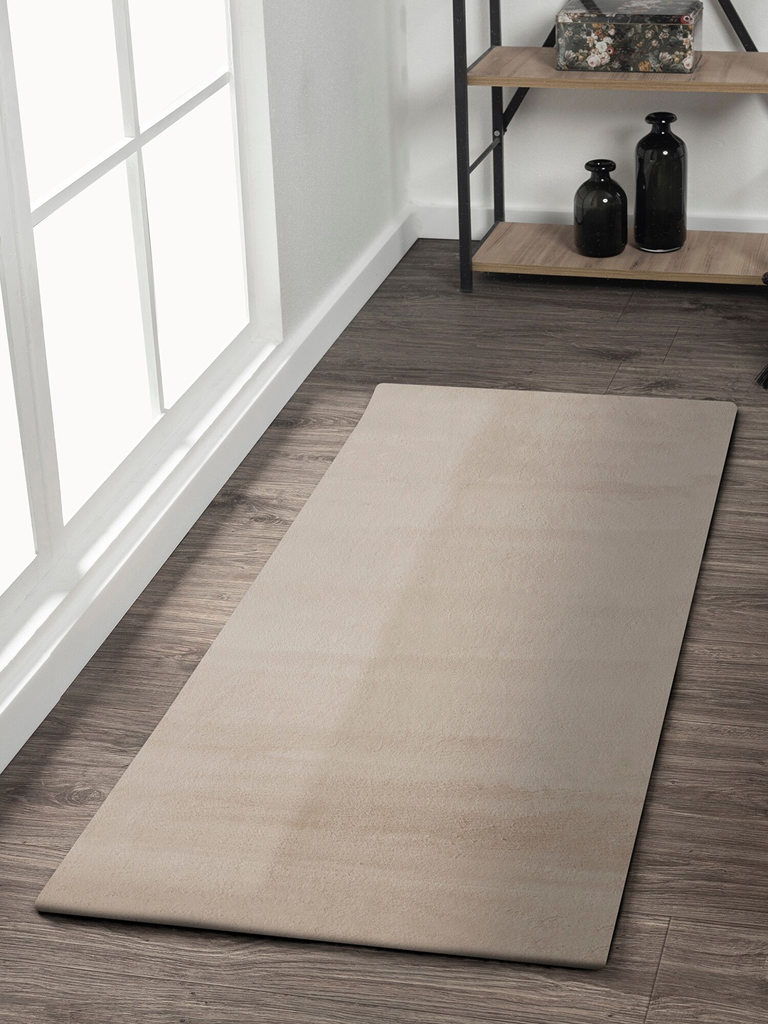 

OBSESSIONS Soft Shaggy Camel-Brown Bedside Floor Runner