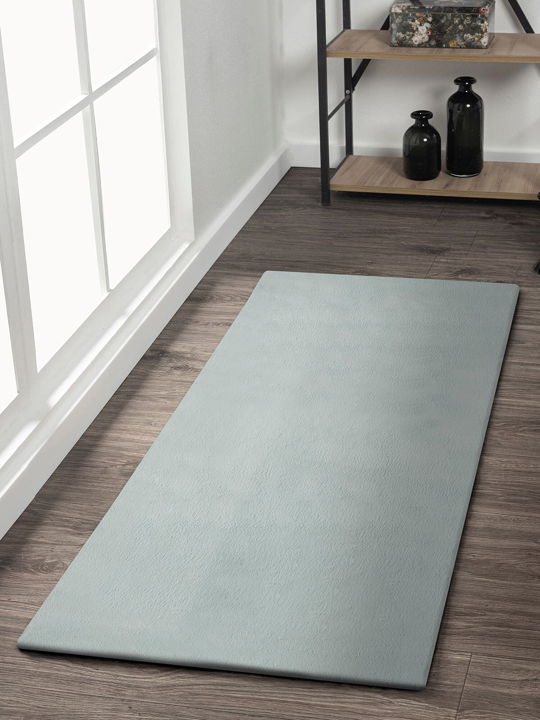 

OBSESSIONS Soft Shaggy Sea Green Bedside Floor Runner