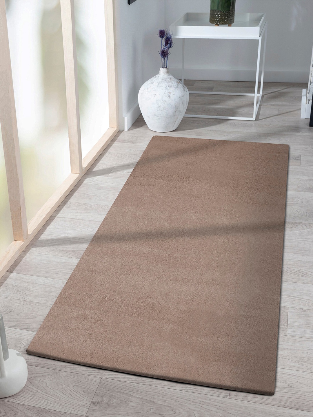 

OBSESSIONS Soft Shaggy Beige Bedside Floor Runner