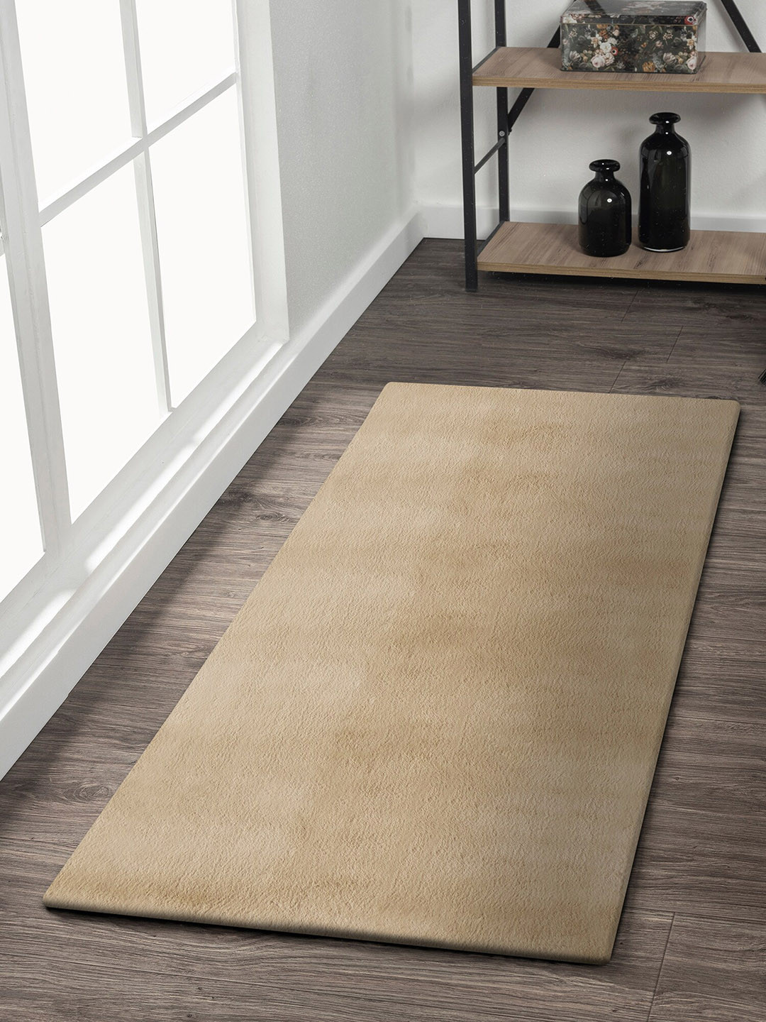 

OBSESSIONS Soft Shaggy Beige Bedside Floor Runner