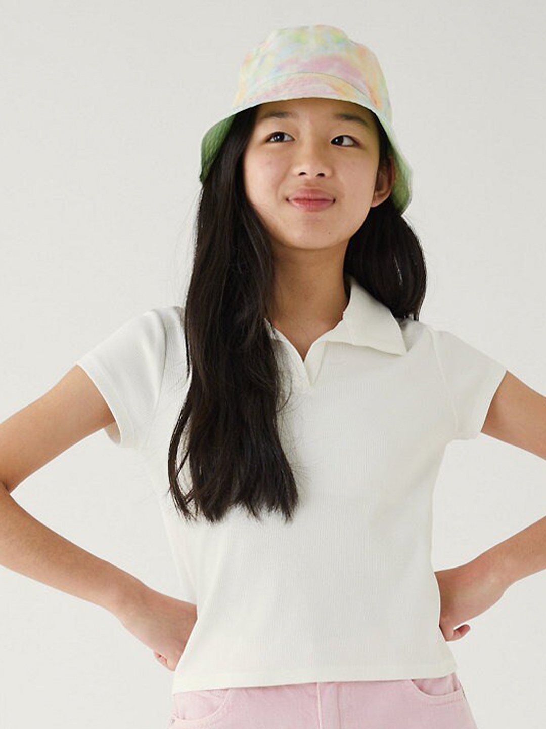 

Marks & Spencer Girls Polo Collar T-shirt, White