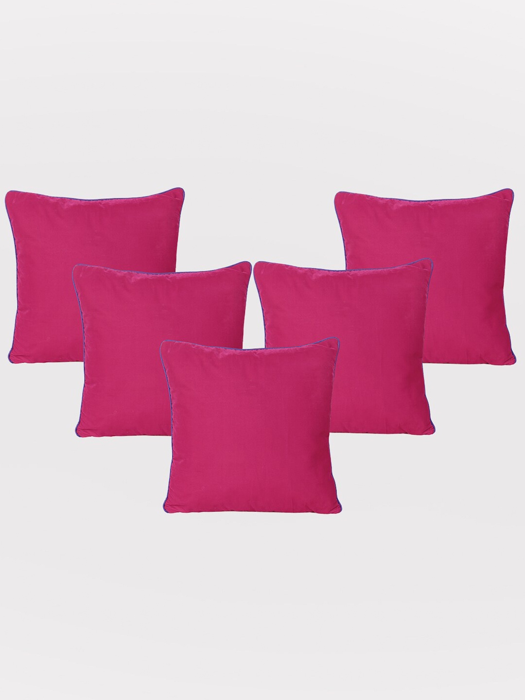 

OUSSUM Pink & Blue 5 Pieces Velvet Square Cushion Covers