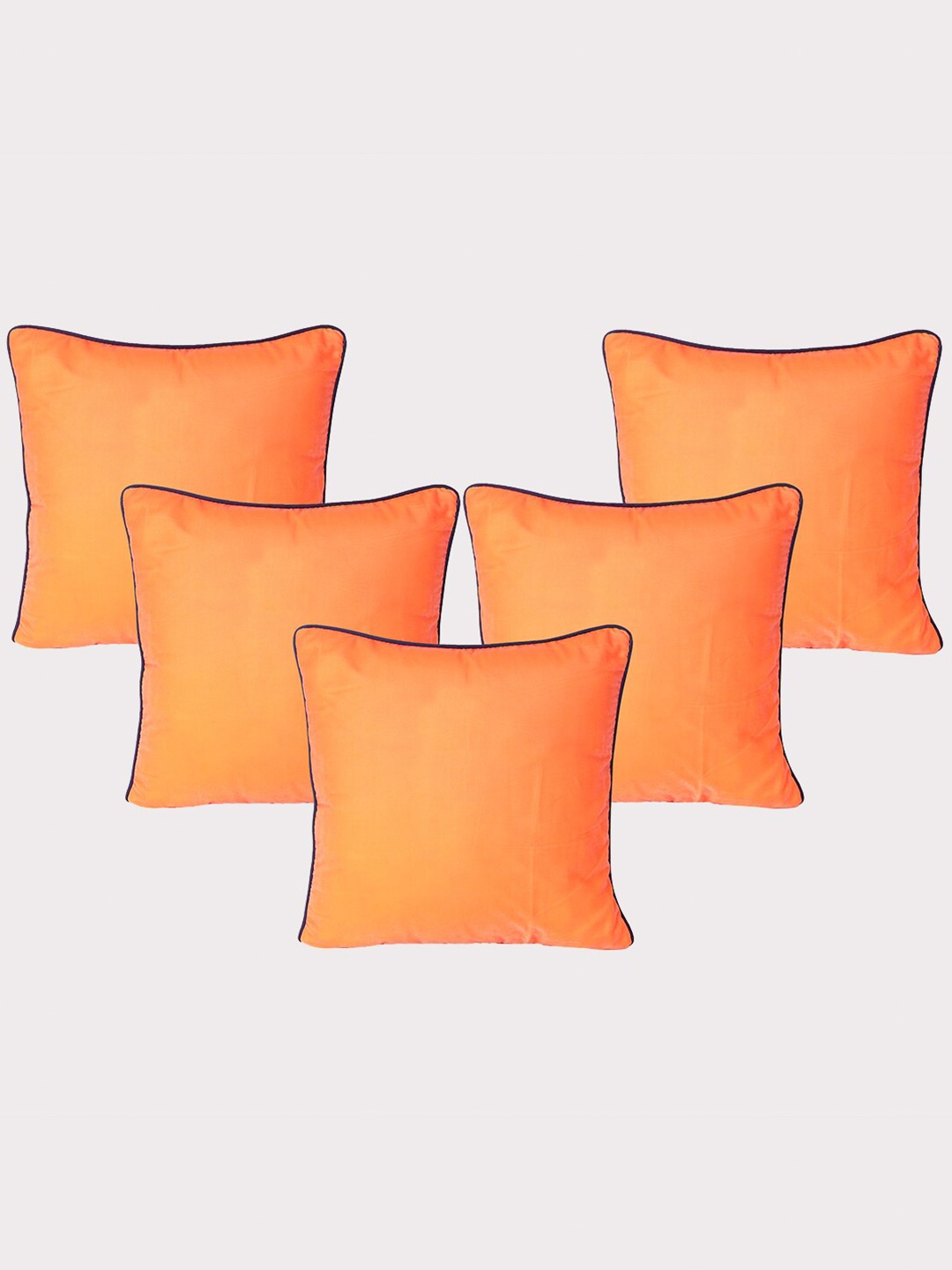 

OUSSUM Orange & Blue 5 Pieces Velvet Square Cushion Covers