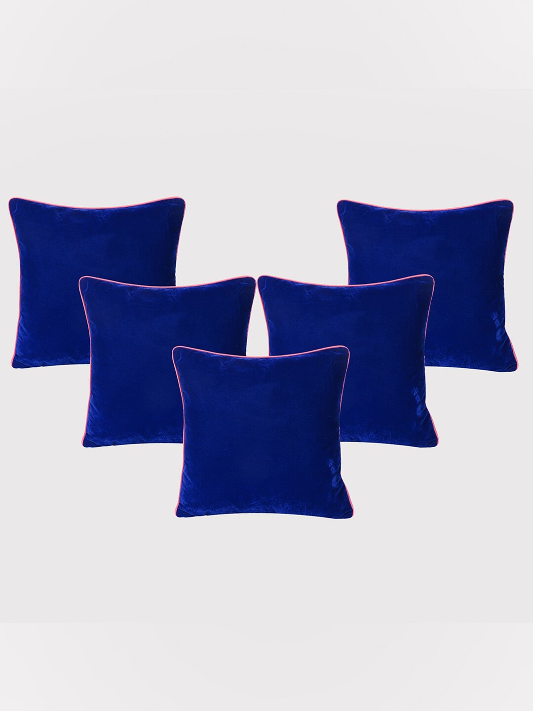 

OUSSUM Blue & Pink 5 Pieces Velvet Square Cushion Covers