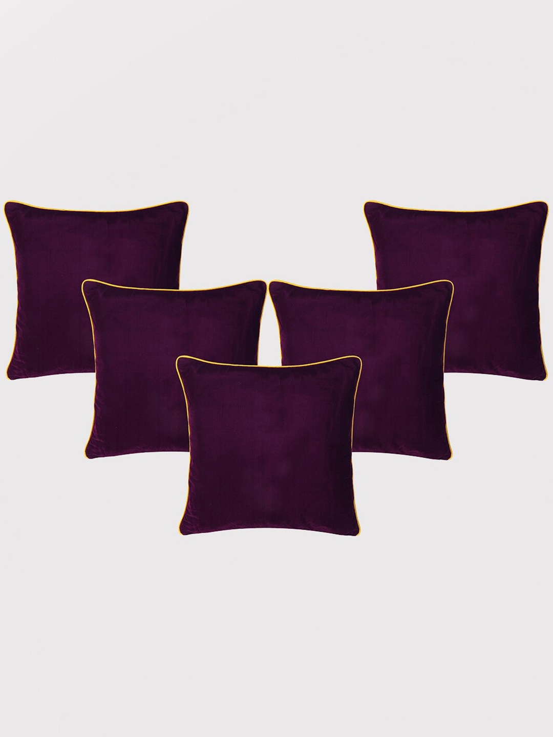 

OUSSUM Red & Yellow 5 Pieces Velvet Square Cushion Covers