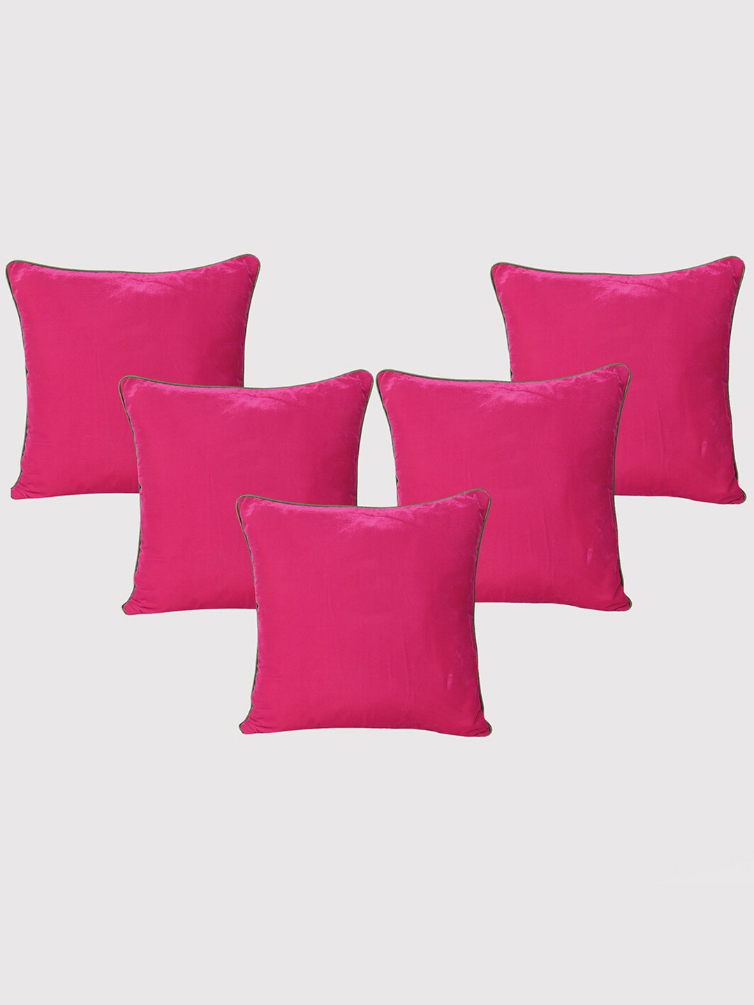 

OUSSUM Pink & Green 5 Pieces Velvet Square Cushion Covers
