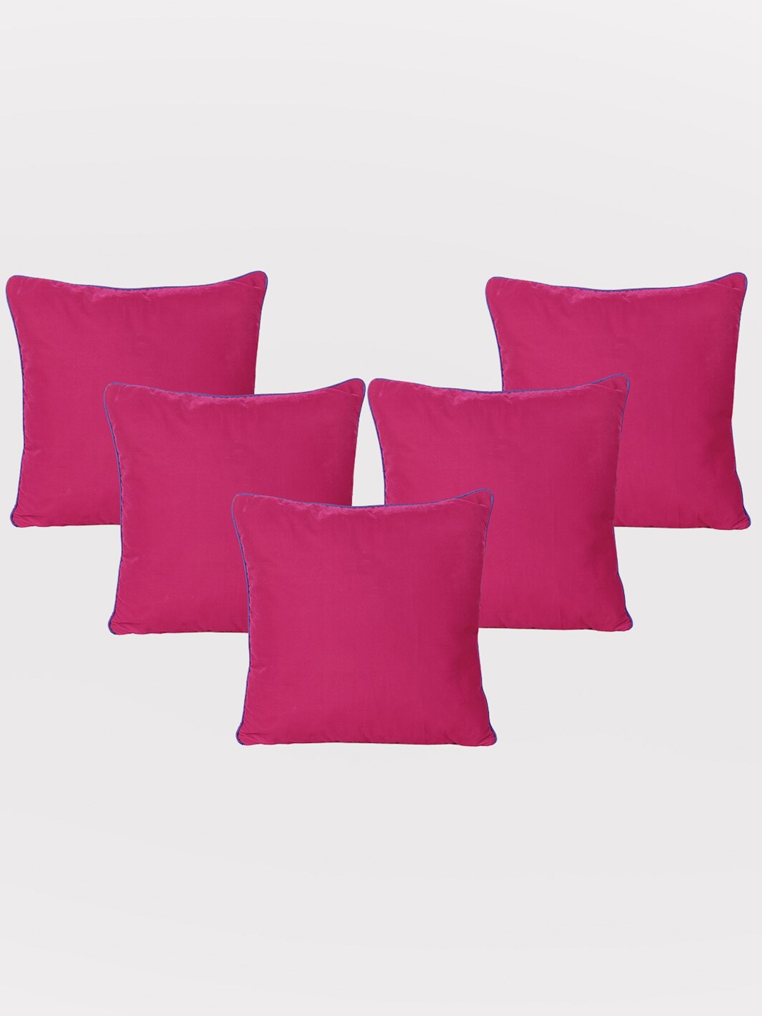 

OUSSUM Pink & Blue 5 Pieces Velvet Square Cushion Covers