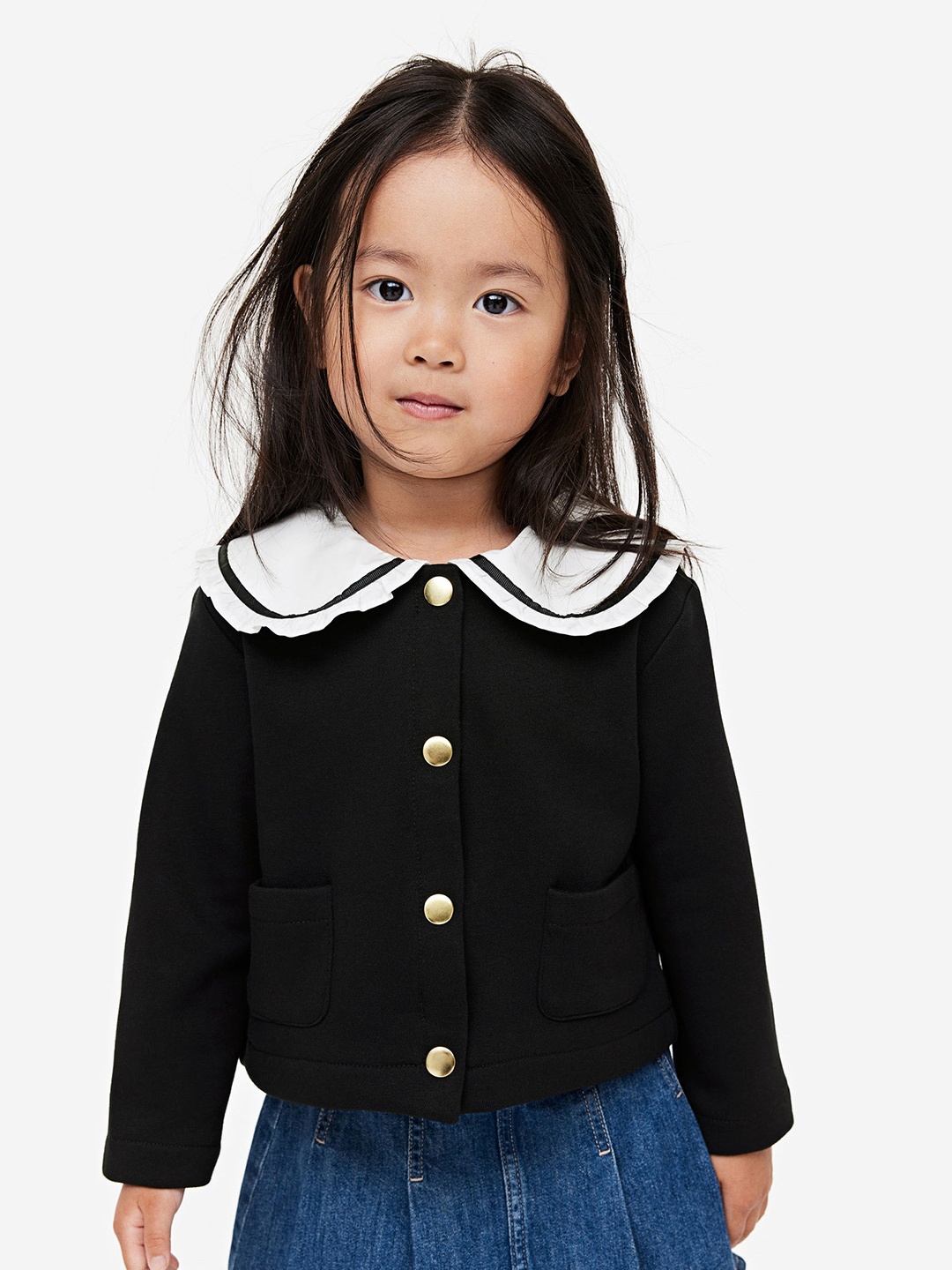 

H&M Collared Cardigan, Black