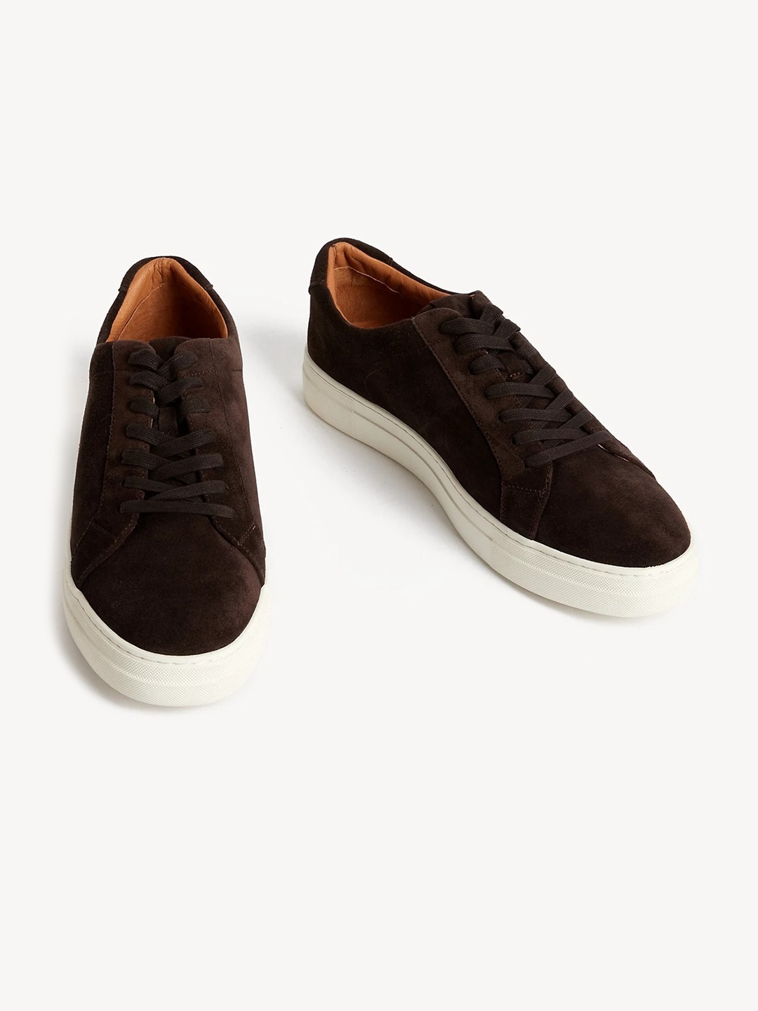 

Marks & Spencer Men Contrast Sole Suede Sneakers, Brown