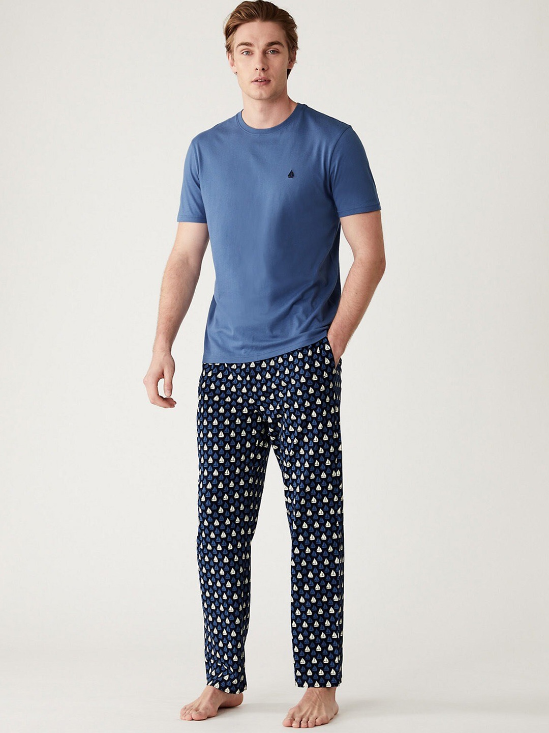 

Marks & Spencer Pure Cotton Night Suit, Navy blue
