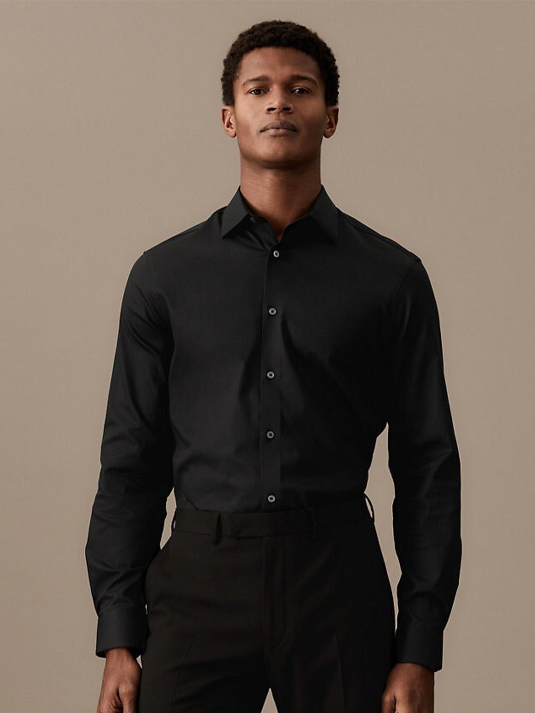 

Marks & Spencer Spread Collar Formal Shirt, Black