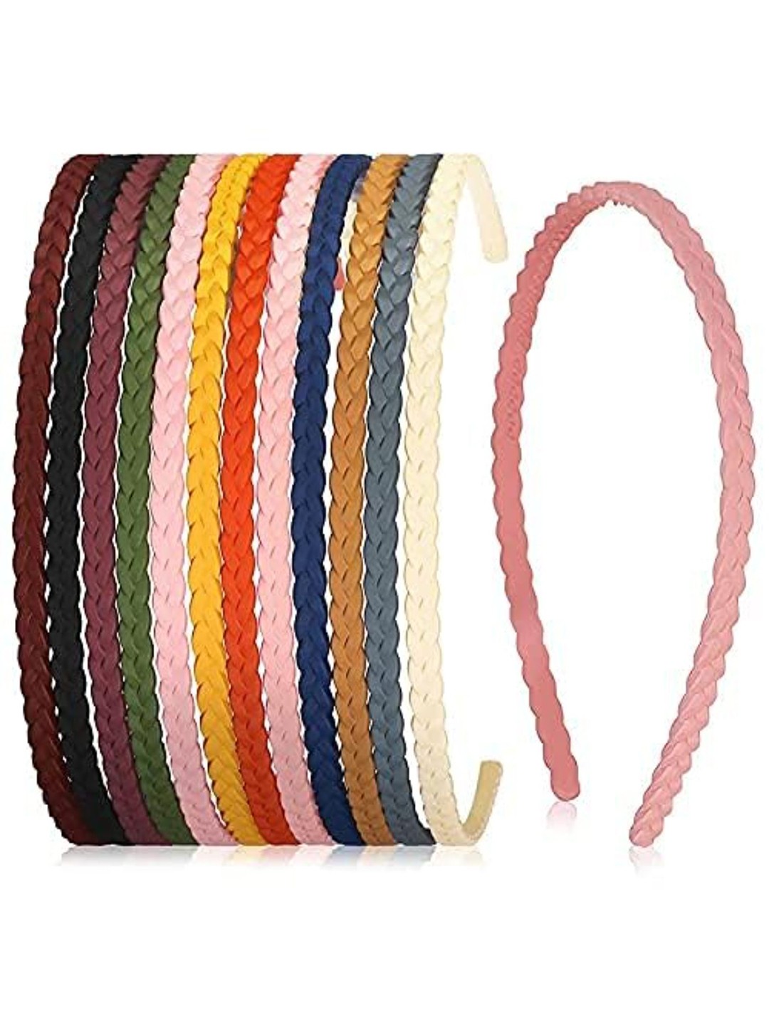 

DN Creation Women Set Of 12 Hairbands, Pink