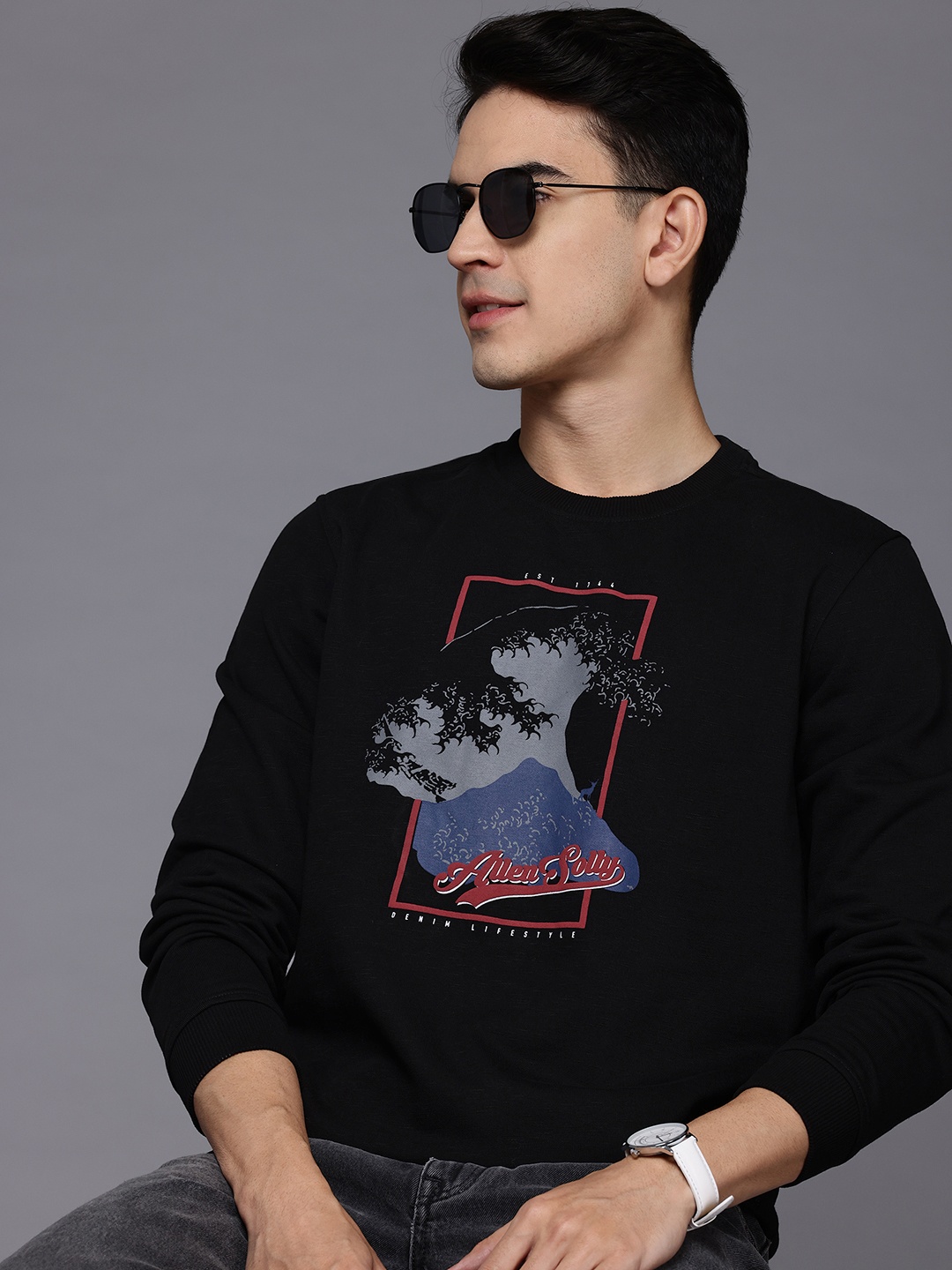 

Allen Solly Sport Printed Sweatshirt, Black