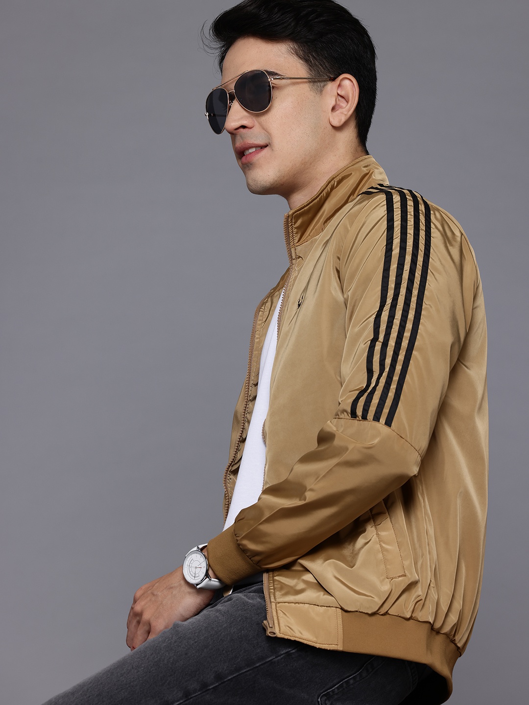 

Allen Solly Sport Mock Collar Bomber Jacket, Khaki
