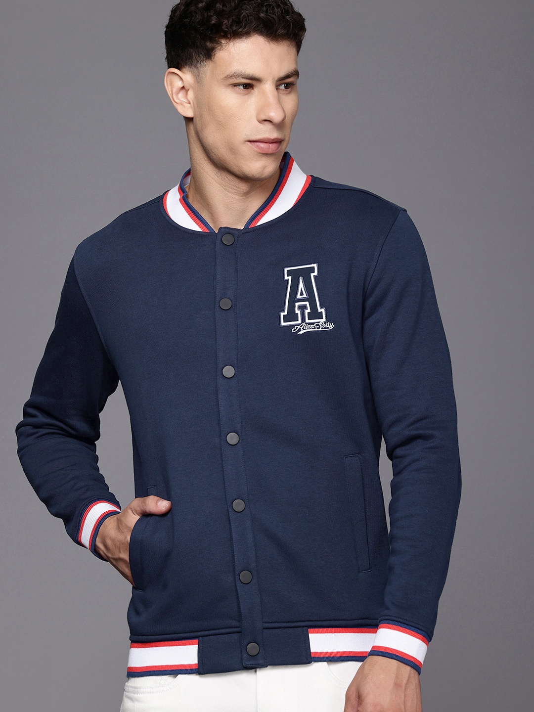 

Allen Solly Sport Embroidered Sweatshirt, Navy blue