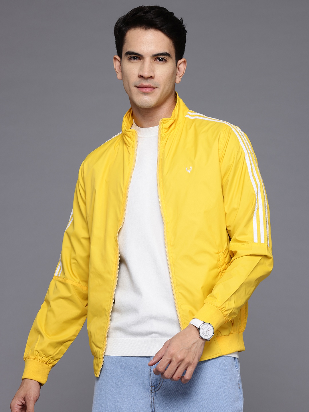 

Allen Solly Sport Mock Collar Bomber Jacket, Yellow