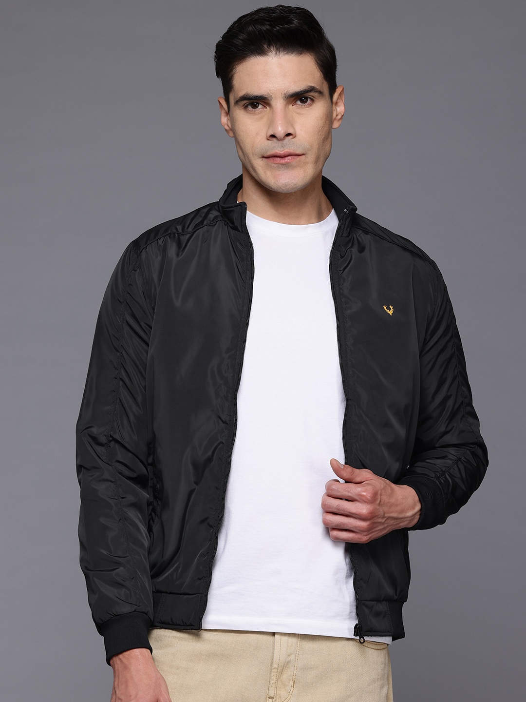 

Allen Solly Sport Mock Collar Padded Jacket, Black