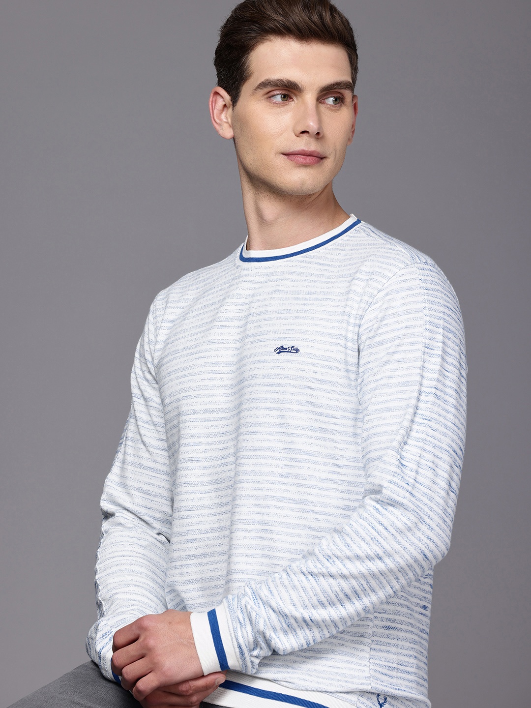 

Allen Solly Sport Self Design Pure Cotton Sweatshirt, White