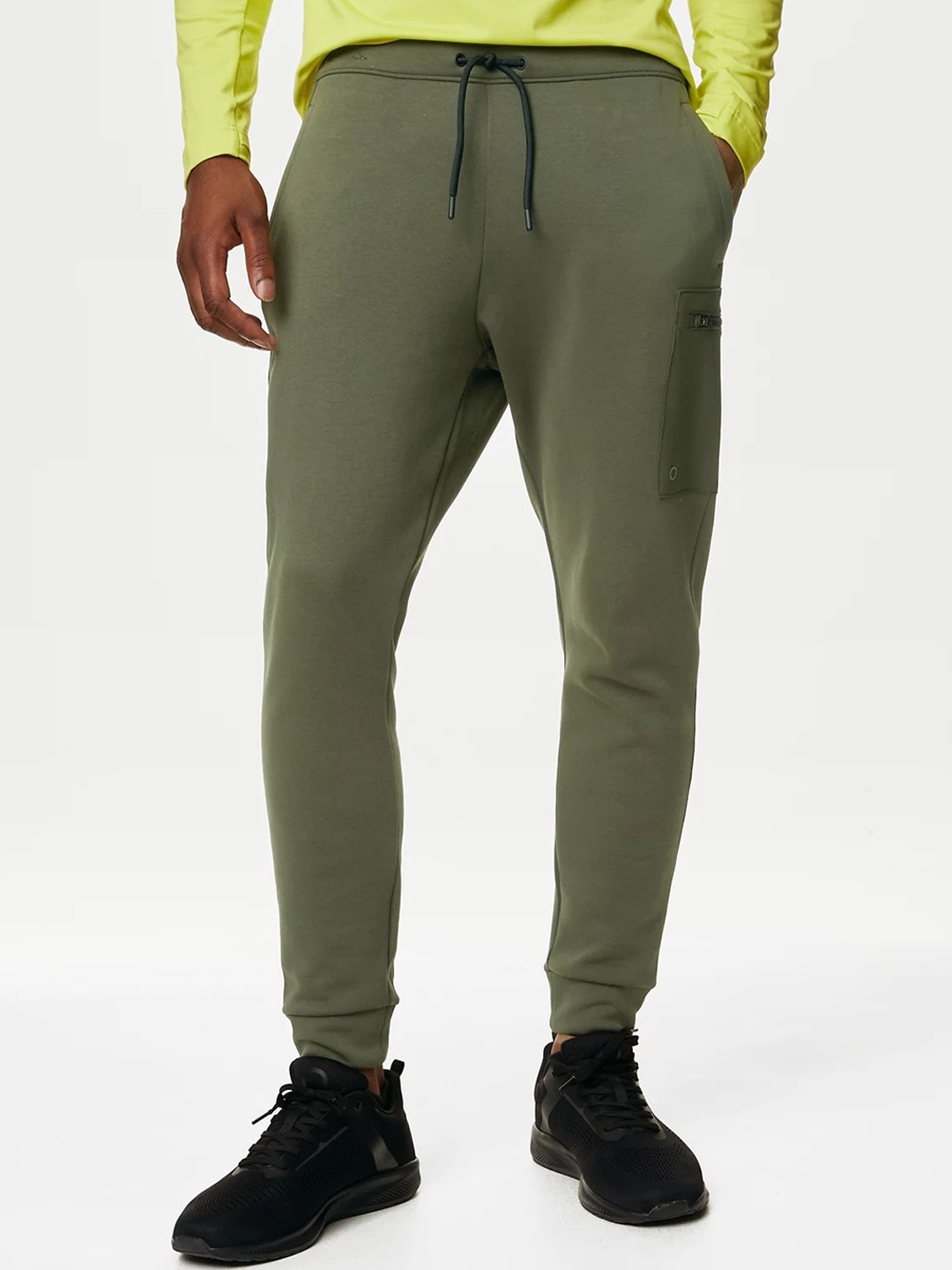 

Marks & Spencer Men Mid-Rise Joggers, Olive