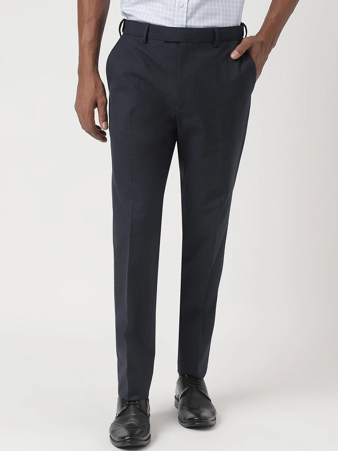 

Marks & Spencer Men Mid Rise Plain Formal Trousers, Charcoal